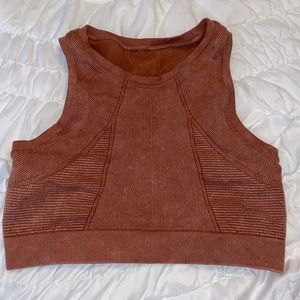 Rust Hi-Neck Seamless Sports Bra